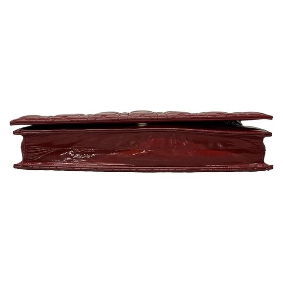 Auth DIOR/ChristianDior Cannage Stitch Red Patent Leather Clutch Bag - Picture 8 of 16